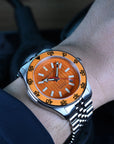Aquatico Sea Recon 42mm Tritium Black Dial Orange Bezel T100 Gas Light Diving Mechanical Watch