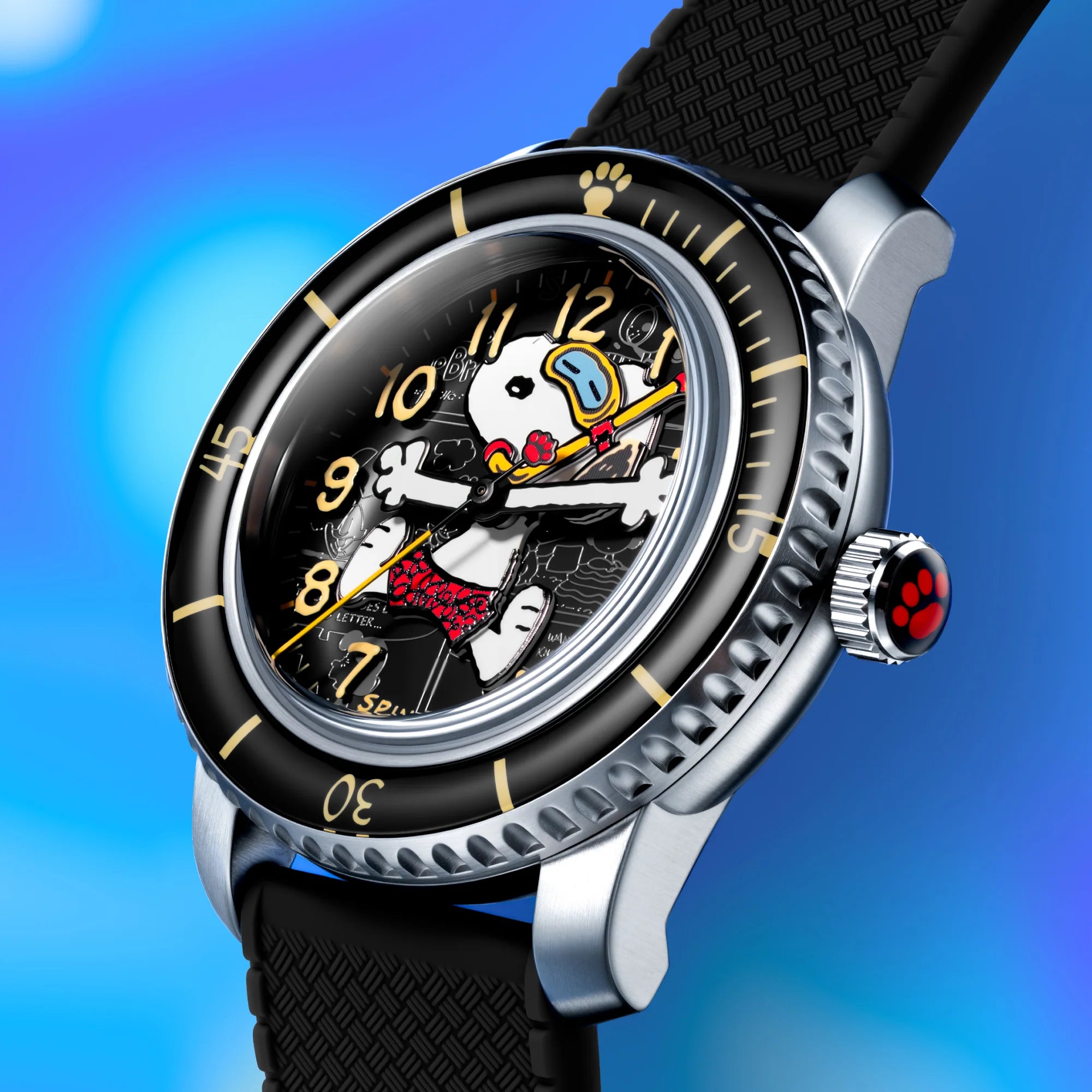Spinnaker Fleuss 40 Automatic - Peanuts Snoopy Seaside Snorkel Limited Edition SP-5186-01 Black