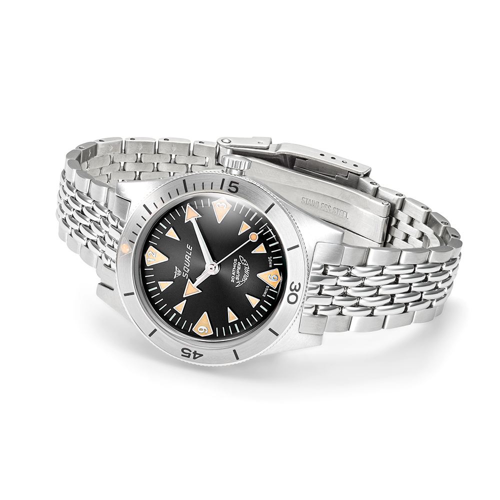 Squale Super-Squale Big Arrows Black Bracelet - SUPERSSABK.AC