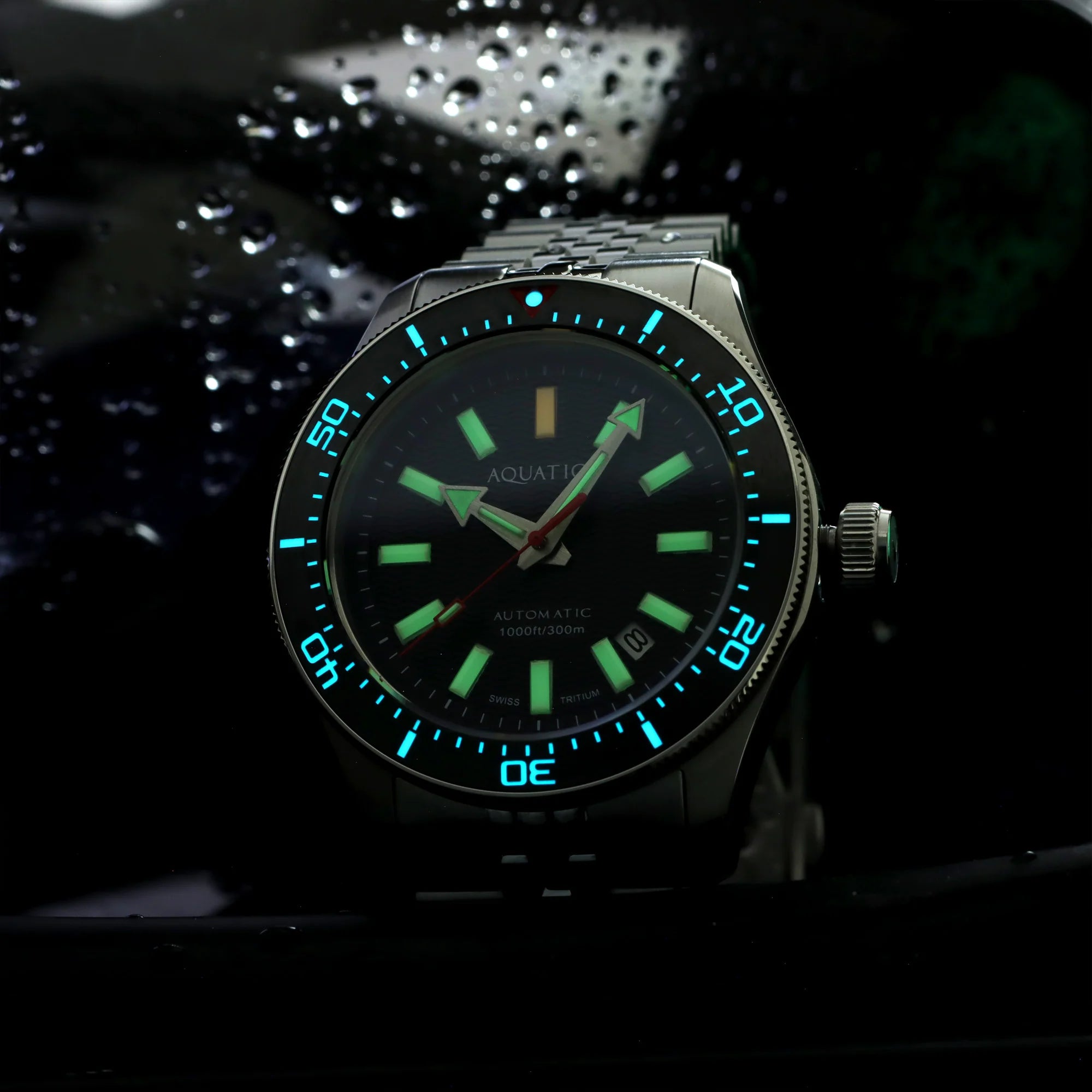 Aquatico Sea Recon 42mm Tritium T100 氣燈 潛水機械錶 Black