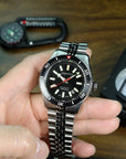 Aquatico Sea Recon 42mm Tritium T100 氣燈 潛水機械錶 Black