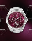 VENEZIANICO Arsenale Calendario 自動三曆機械錶- 6221581C - Red