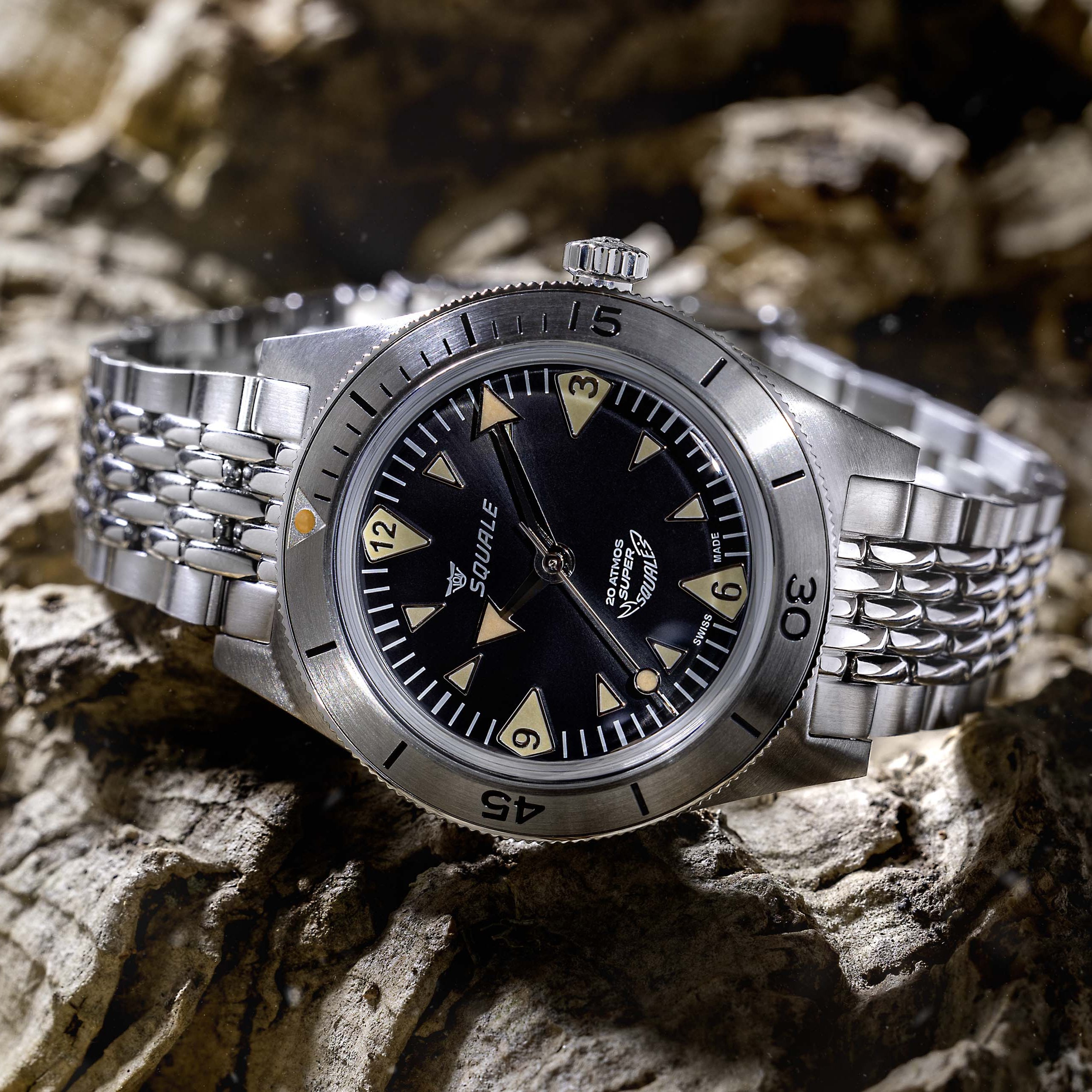 パーツ TA SQUALE 130-50T Squale Super-Squale Big Arrows Black Bracelet - SUPERSSABK.AC