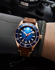 Aquatico Super Star Bronze Tritium T100氣燈 青銅潛水機械錶 Blue Dial