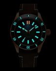 Aquatico Super Star Bronze Tritium T100氣燈 青銅潛水機械錶 Blue Dial