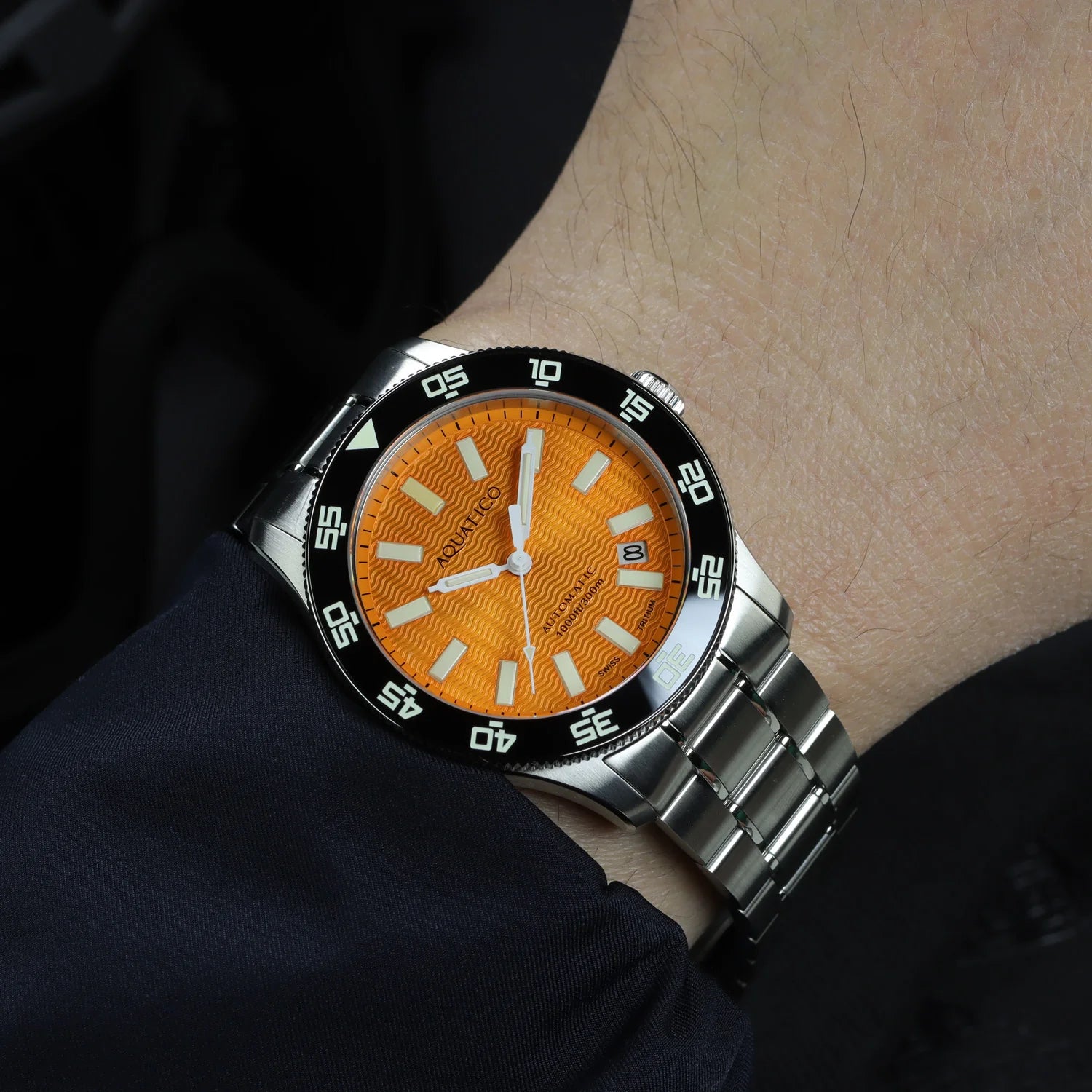 Aquatico Sea Dragon Tritium T100氣燈 潛水機械錶  Orange Dial