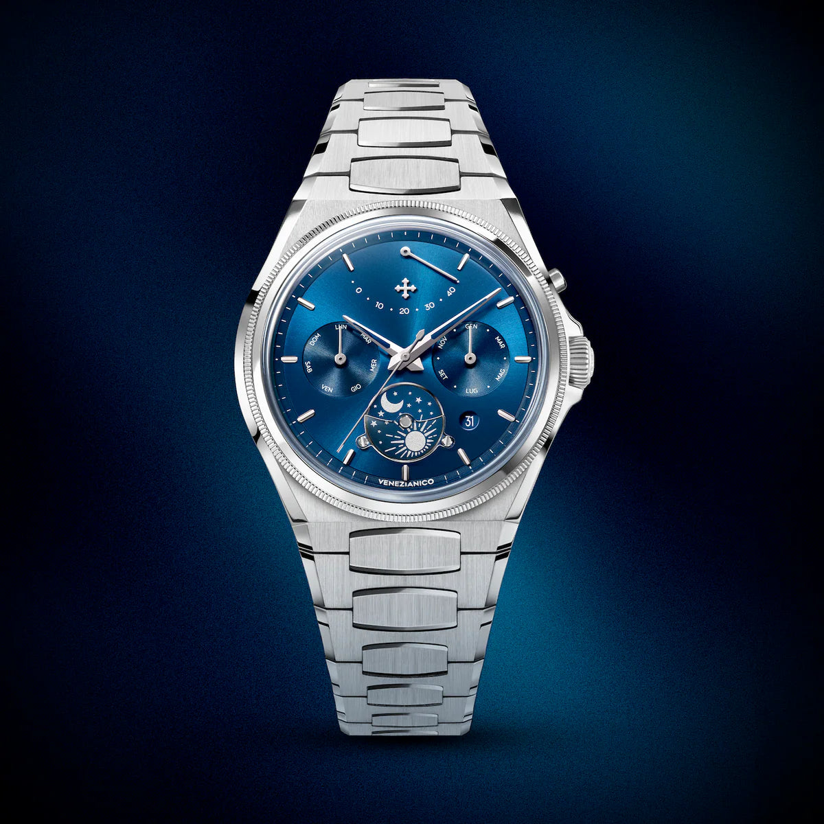 VENEZIANICO Arsenale Calendario 多功能顯示自動錶- 6221580C - Blue