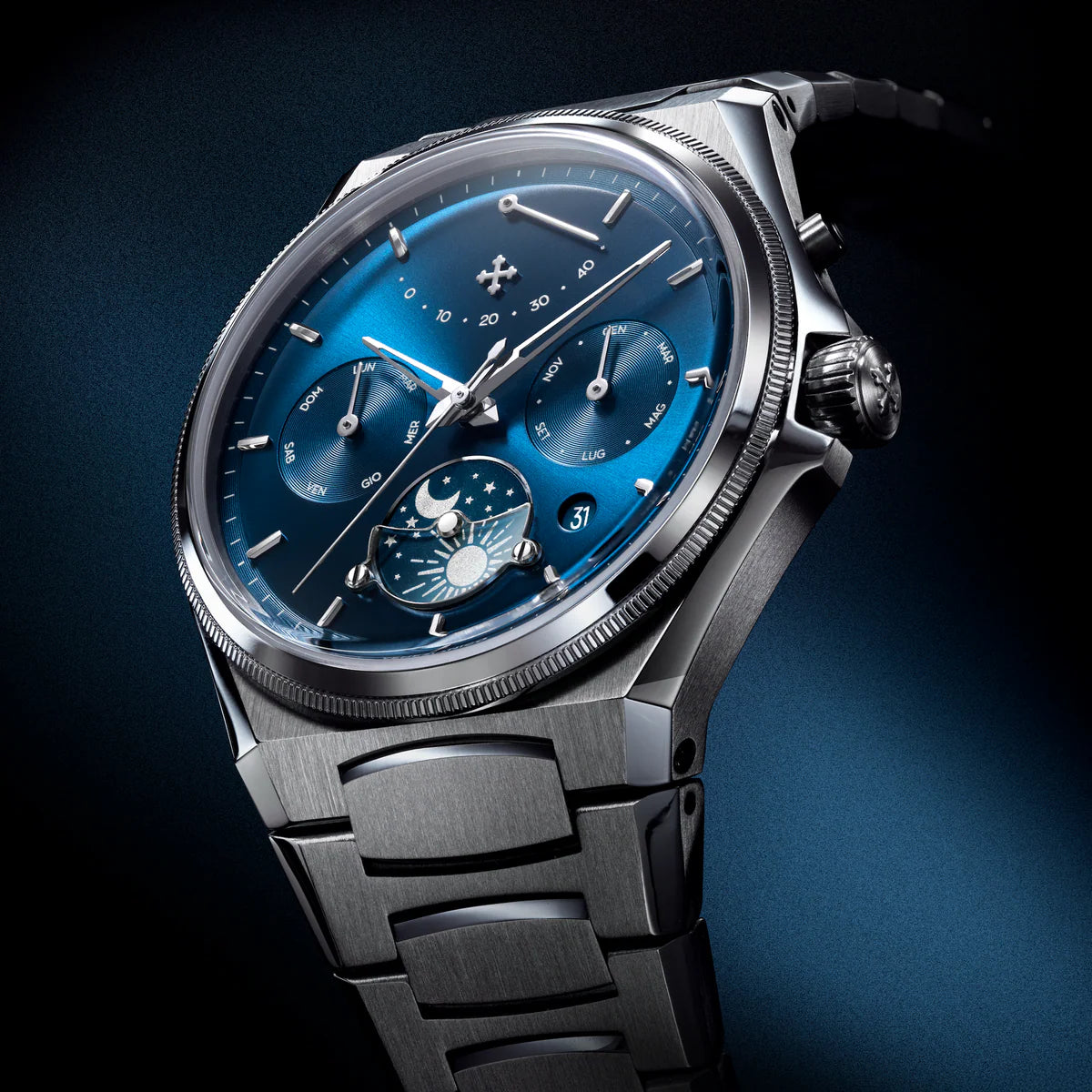 VENEZIANICO Arsenale Calendario 多功能顯示自動錶- 6221580C - Blue