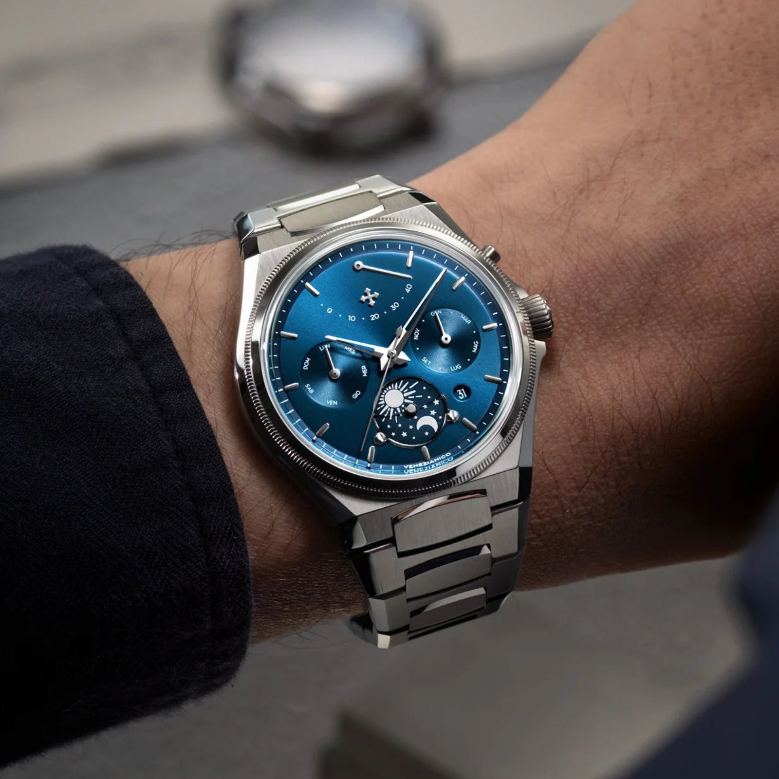 VENEZIANICO Arsenale Calendario 多功能顯示自動錶- 6221580C - Blue