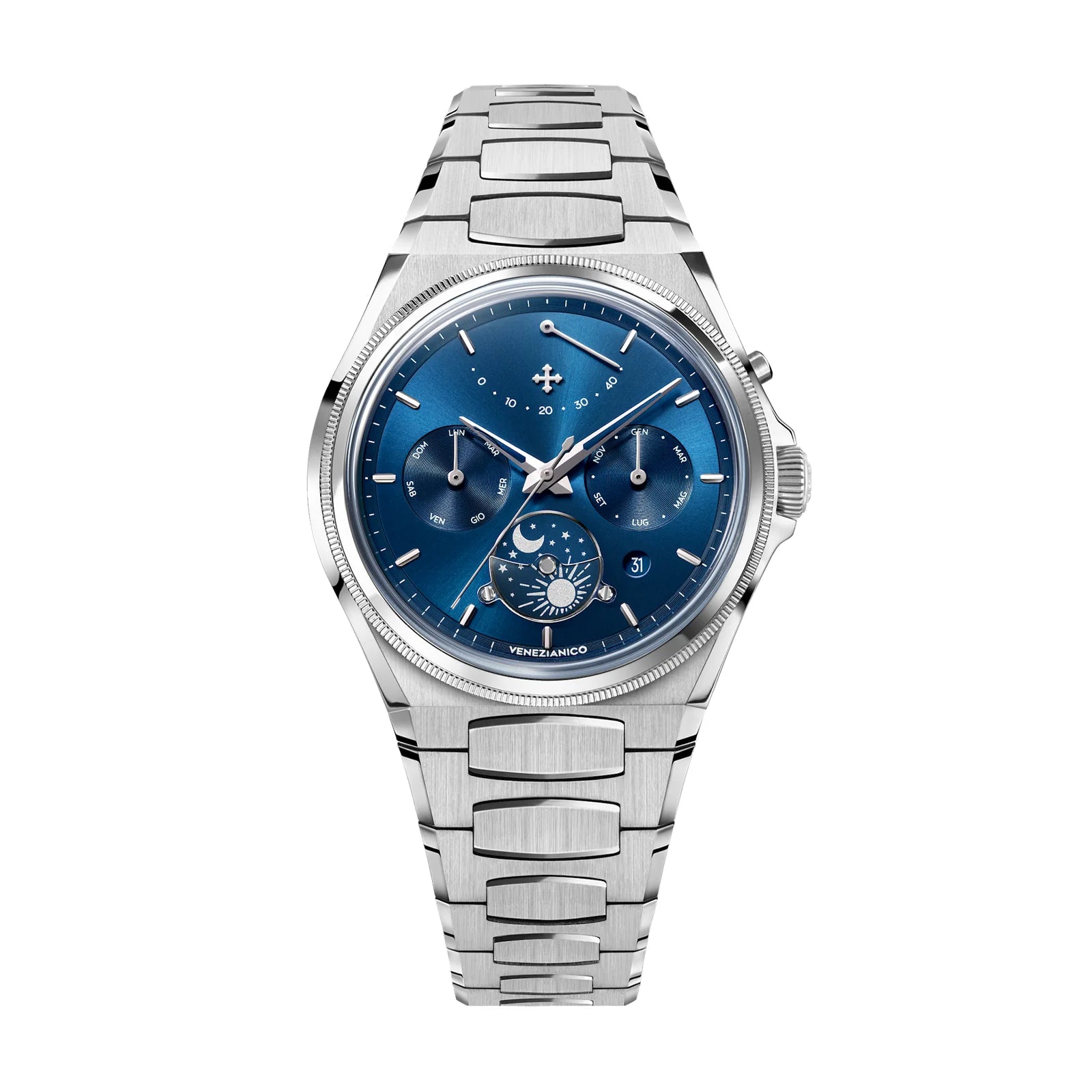 VENEZIANICO Arsenale Calendario 多功能顯示自動錶- 6221580C - Blue -9100