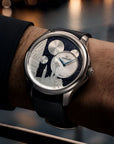 Venezianico 聖馬可教堂廣場 Redentore Bellanotte Elegant blue leather watch wear on the wrist
