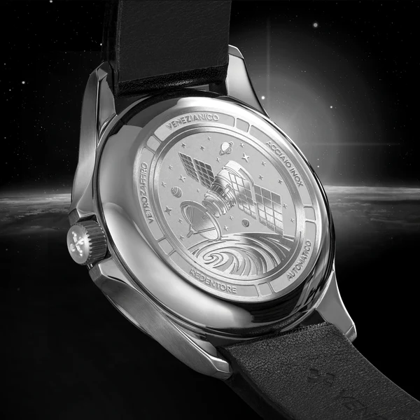 Venezianico 超極黑 Redentore Ultrablack 36mm black leather strap  case back