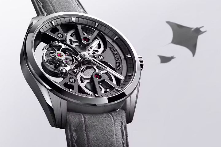 AGELOCER New In Free-sprung Balance 3D-Manta Tourbillon Watch -  9301A7SBK