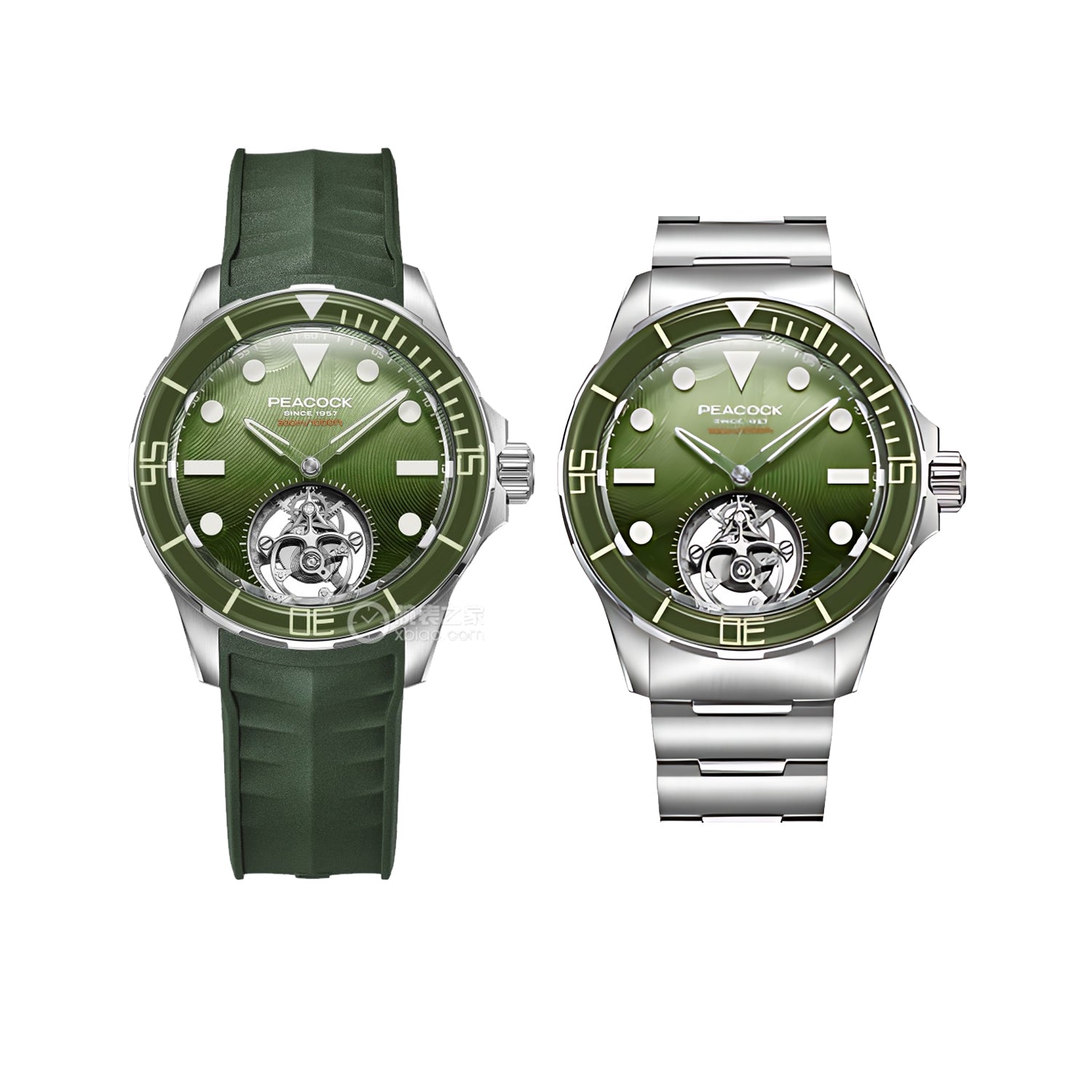 Peacock HAIYI Tourbillon Watch Diver [Limited Edition] - 孔雀海翼陀飛輪潛水錶 [限量版] - PFG0601.01 Green