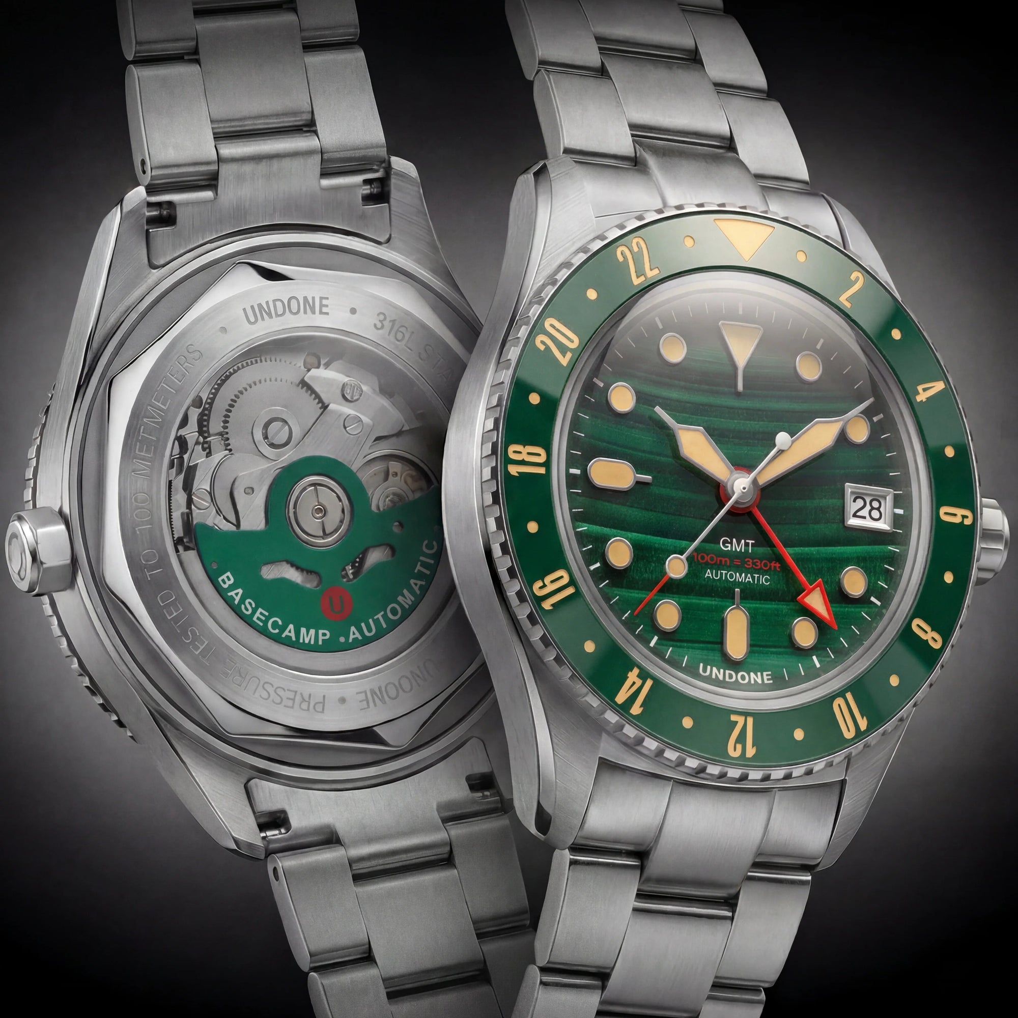 UNDONE Basecamp GMT Malachite Dial 孔雀石自動錶