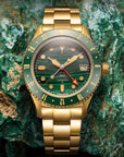 UNDONE Basecamp GMT Malachite Dial 孔雀石自動錶全金色