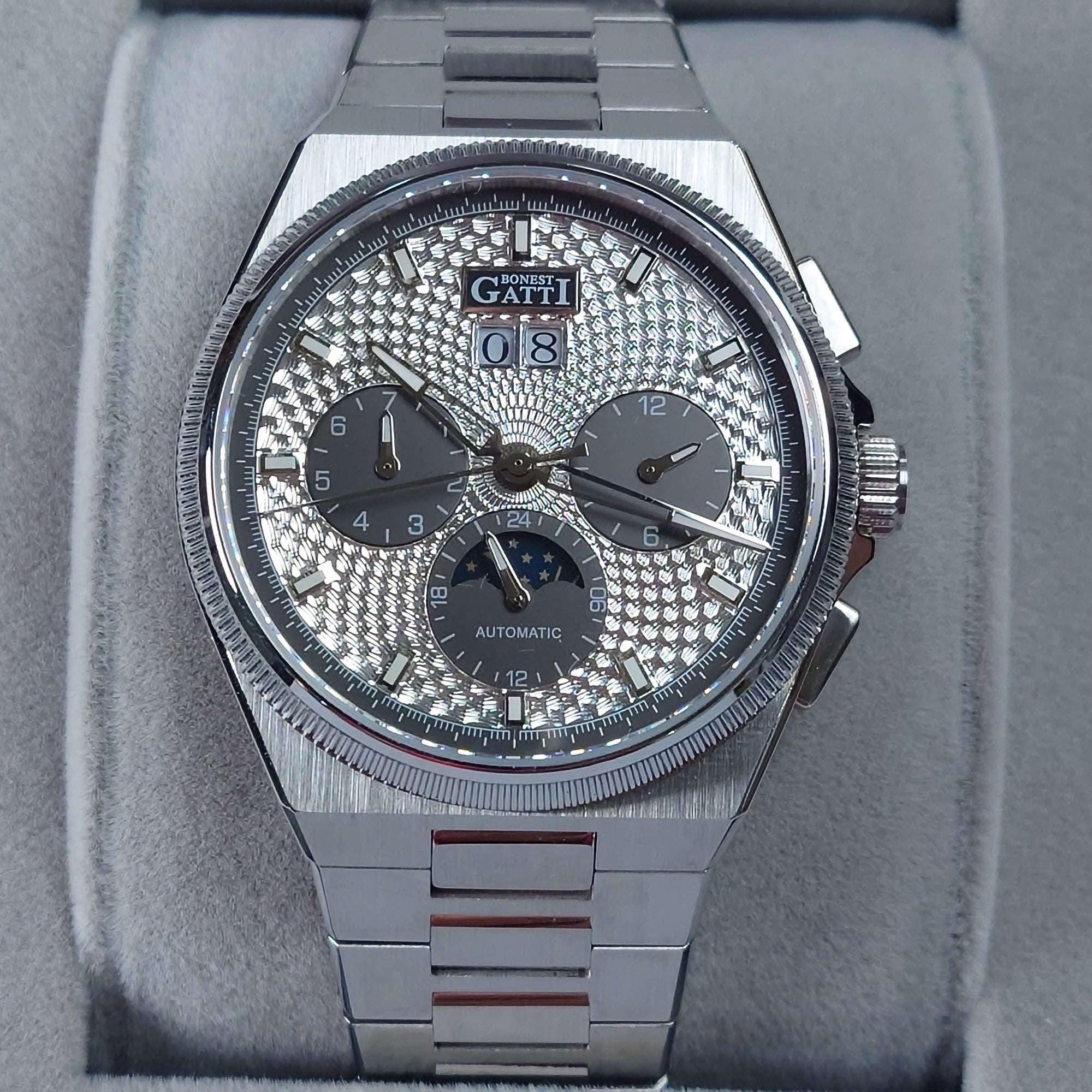 Bonest Gatti 現貨發售 多功能自動錶 BG8006-S2 WH