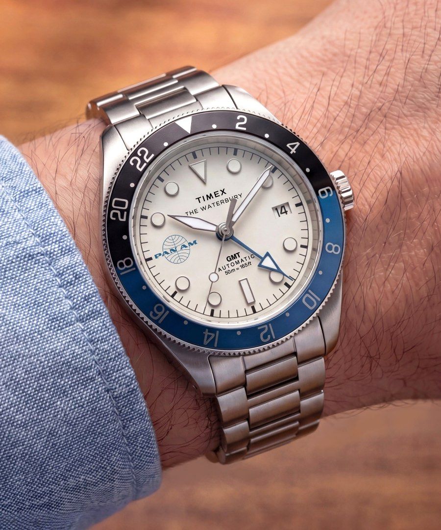 Timex The Waterbury Heritage Pan Am GMT Automatic Watch - TW2Y943