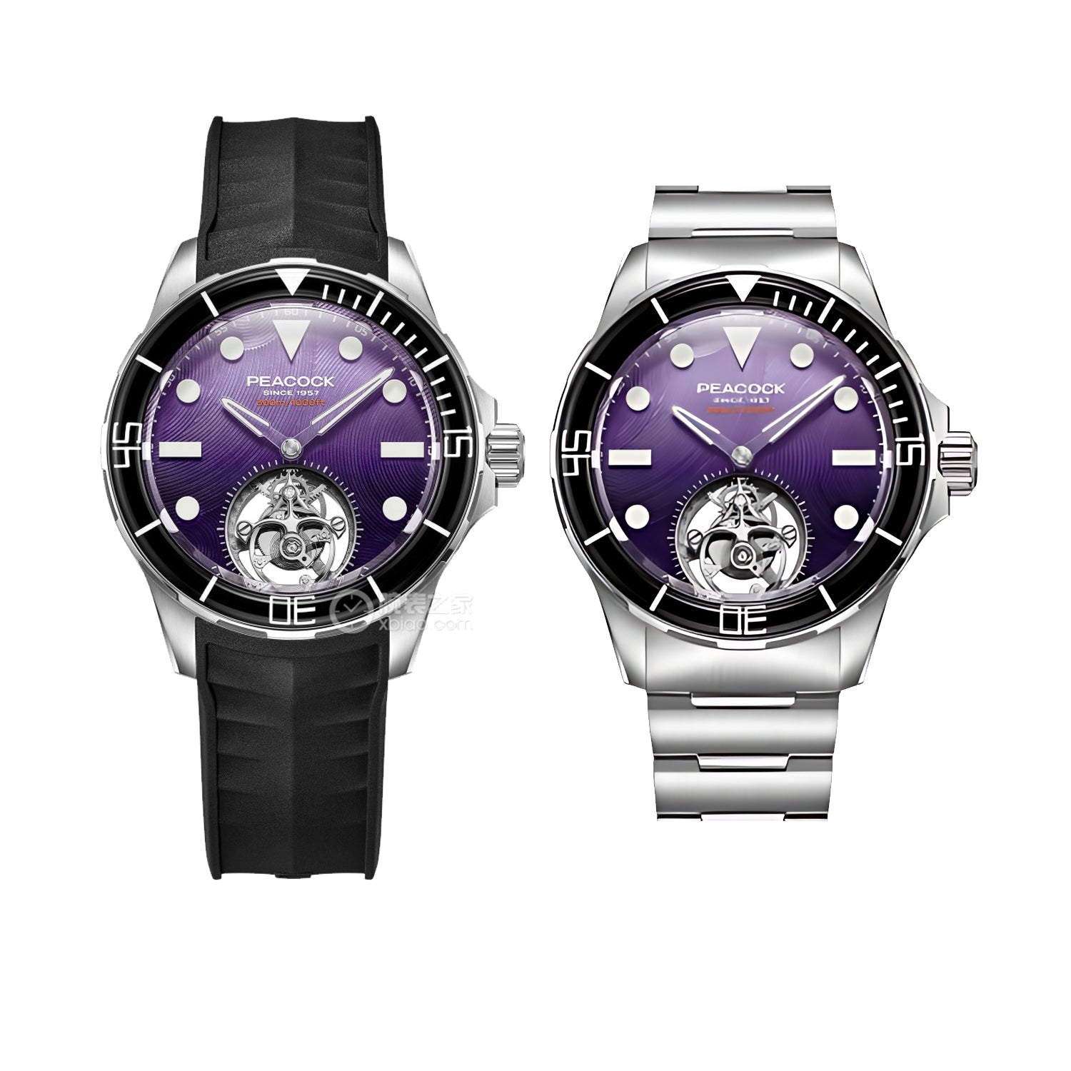 Peacock HAIYI Tourbillon Watch Diver [Limited Edition] - 孔雀海翼陀飛輪潛水錶 [限量版] - PFG0601.03 Purple
