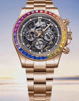 Bonest Gatti Rainbow Bezel Skeleton Multi-function Mechanical Watch - Day, Month, 24-hour. BG8019-S1
