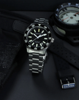 Aquatico Sea Dragon Tritium T100氣燈 潛水機械錶  Black Dial
