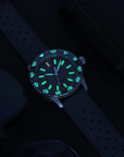 Aquatico Sea Dragon Tritium T100氣燈 潛水機械錶  Black Dial
