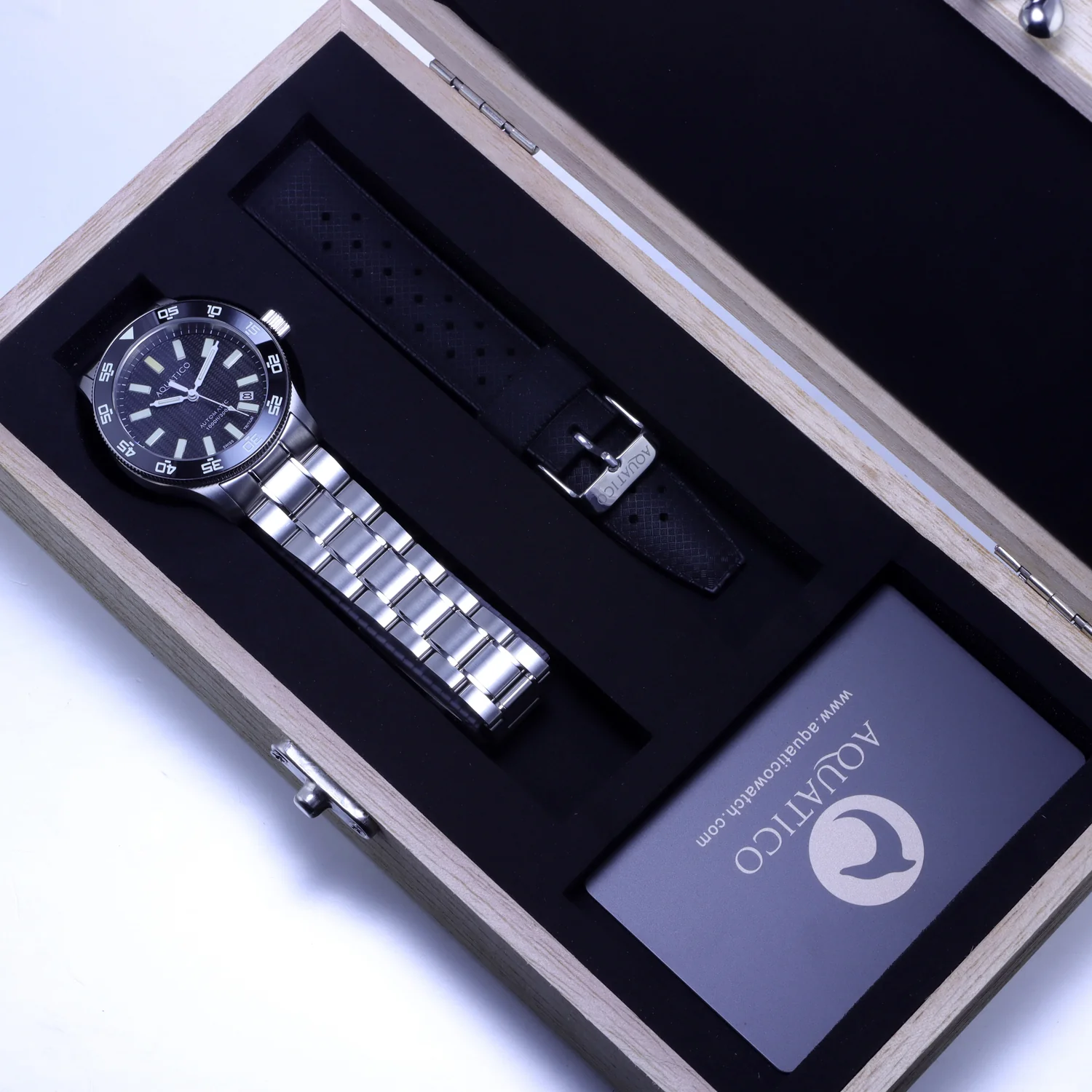 Aquatico Sea Dragon Tritium T100氣燈 潛水機械錶  Black Dial