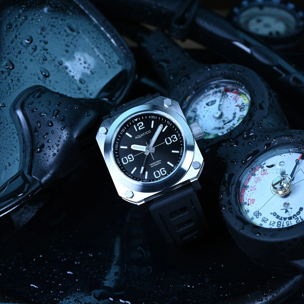 Aquatico Ironblock Black Dial 機械錶