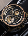 TACS ATL 復古黑金雙鏡頭自動錶 Automatic Twin Lens Retro 2002B 黑色皮帶